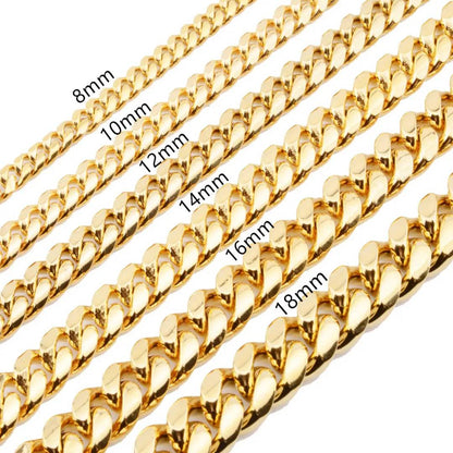 Homoxa 16mm Stainless Steel Cuban Link Chain