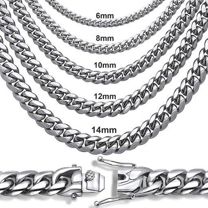 Homoxa 8mm 316L Stainless Steel Cuban Link Chain