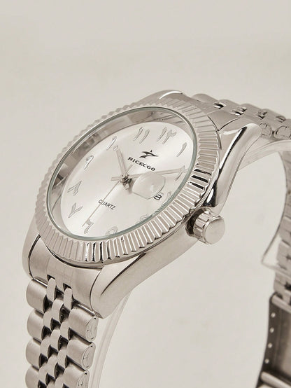 Montre Arabe Sterling - Cadran Argent Élégant