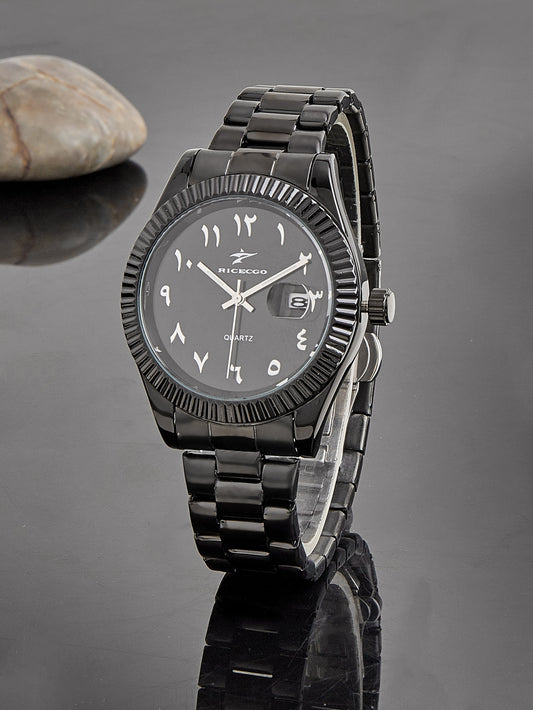 Montre Arabe Onyx - Bracelet Noir Minuit