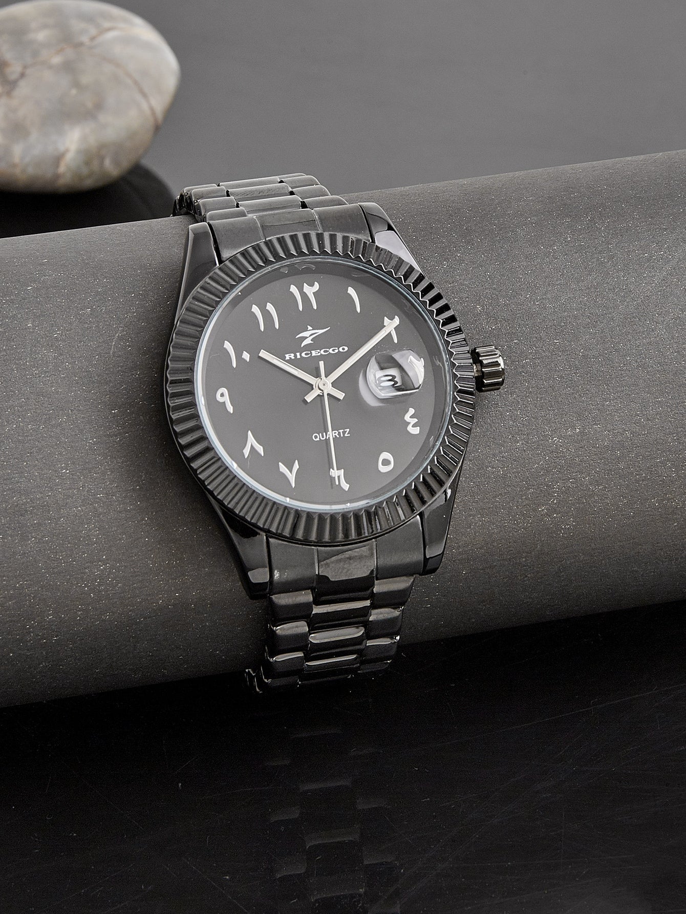 Arabic Onyx Watch - Midnight Black Strap