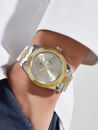 Arabic Elegance Watch - Golden Strap Edition