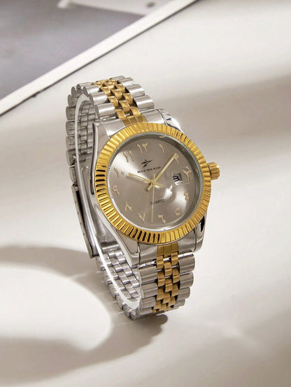 Arabic Elegance Watch - Golden Strap Edition