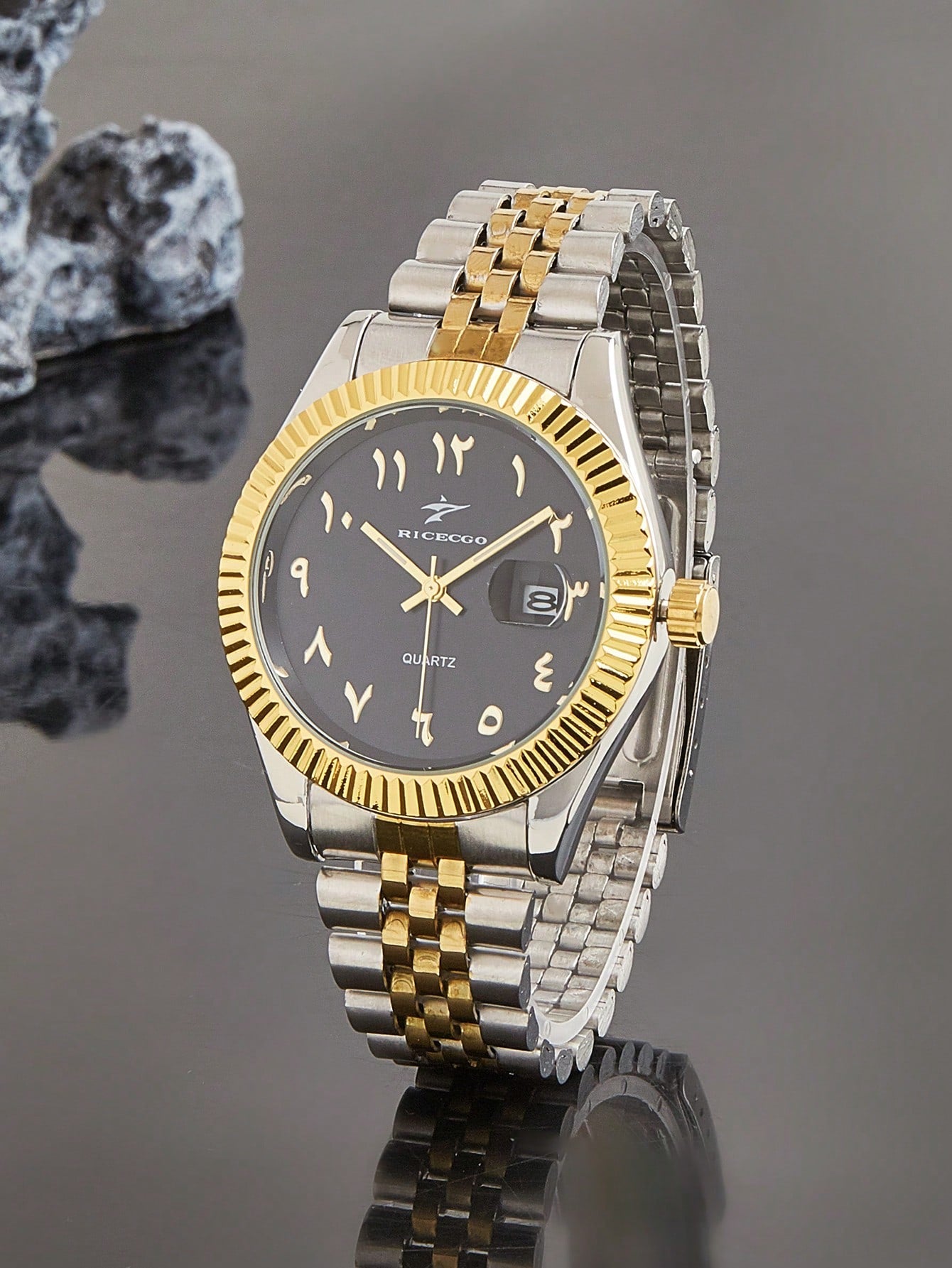 Arabic Elegance Watch - Golden Strap Edition