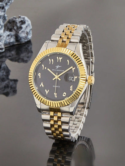 Arabic Elegance Watch - Golden Strap Edition
