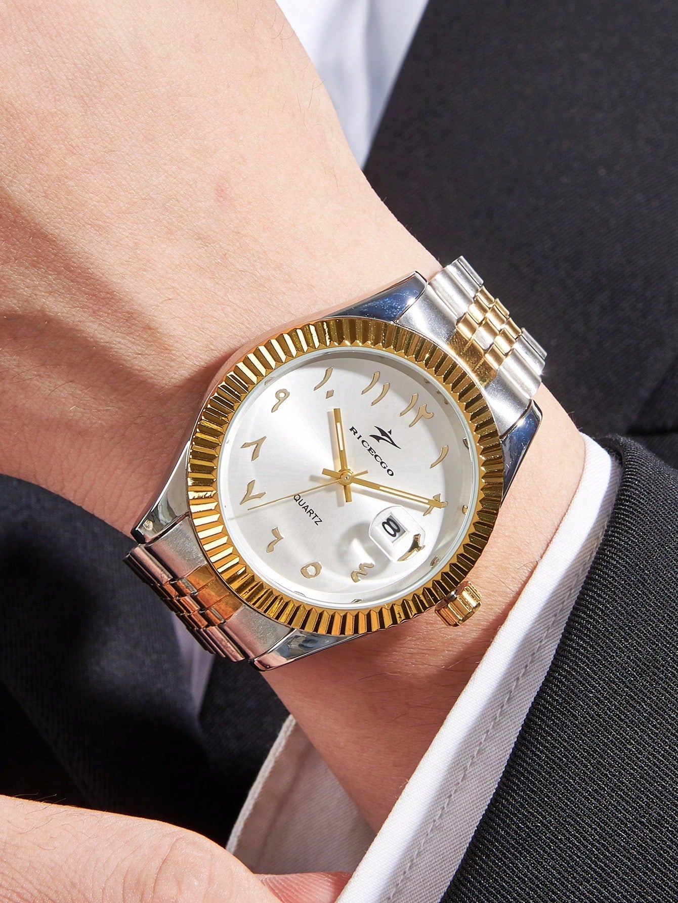 Arabic Elegance Watch - Golden Strap Edition