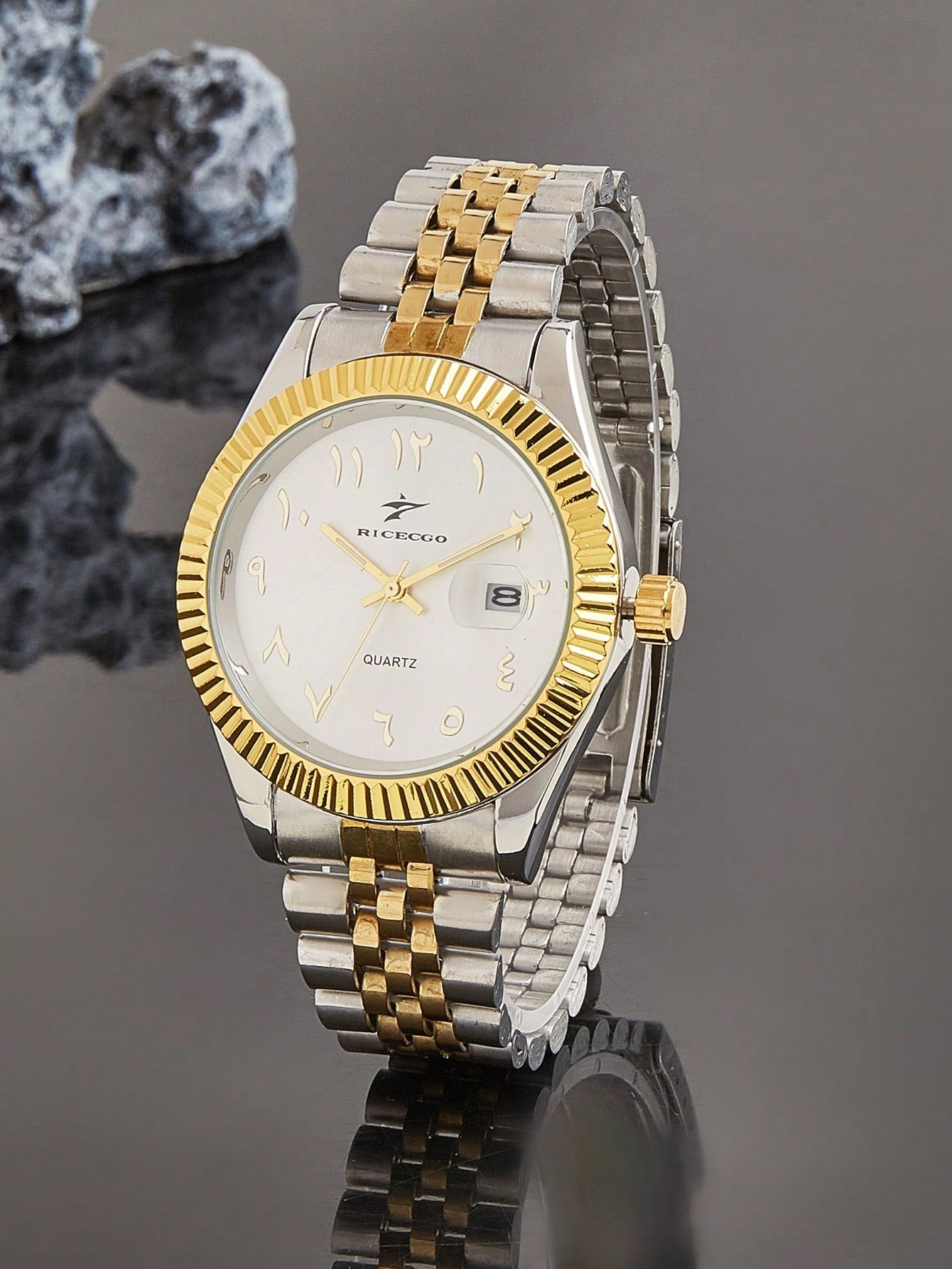 Arabic Elegance Watch - Golden Strap Edition