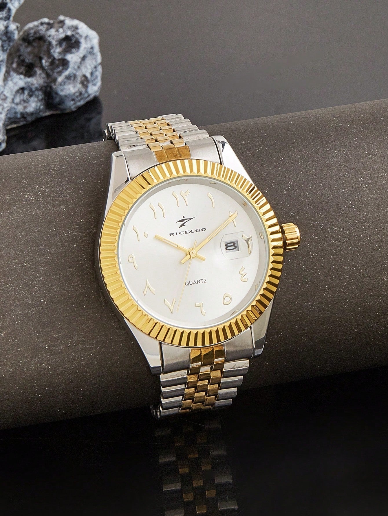 Arabic Elegance Watch - Golden Strap Edition