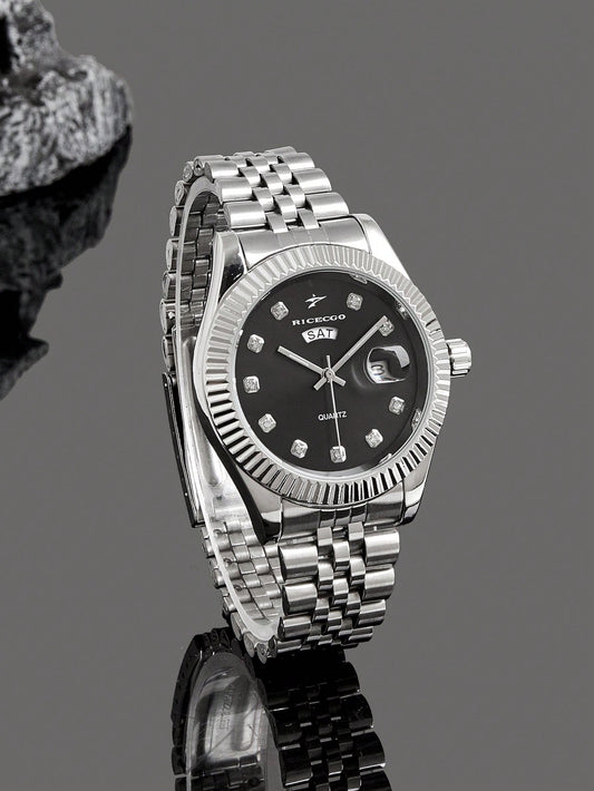 Montre Date Diamant - Éclat de Minuit