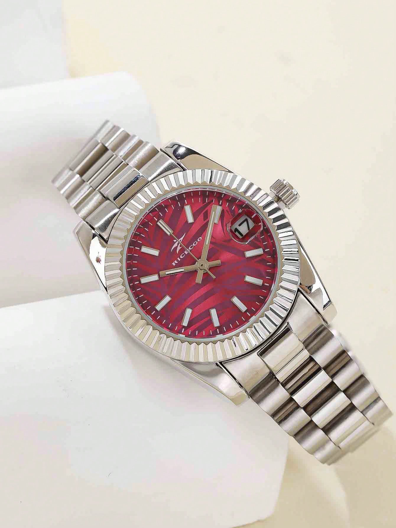 Montre Nébuleuse Fleurie - Feuille Cramoisi