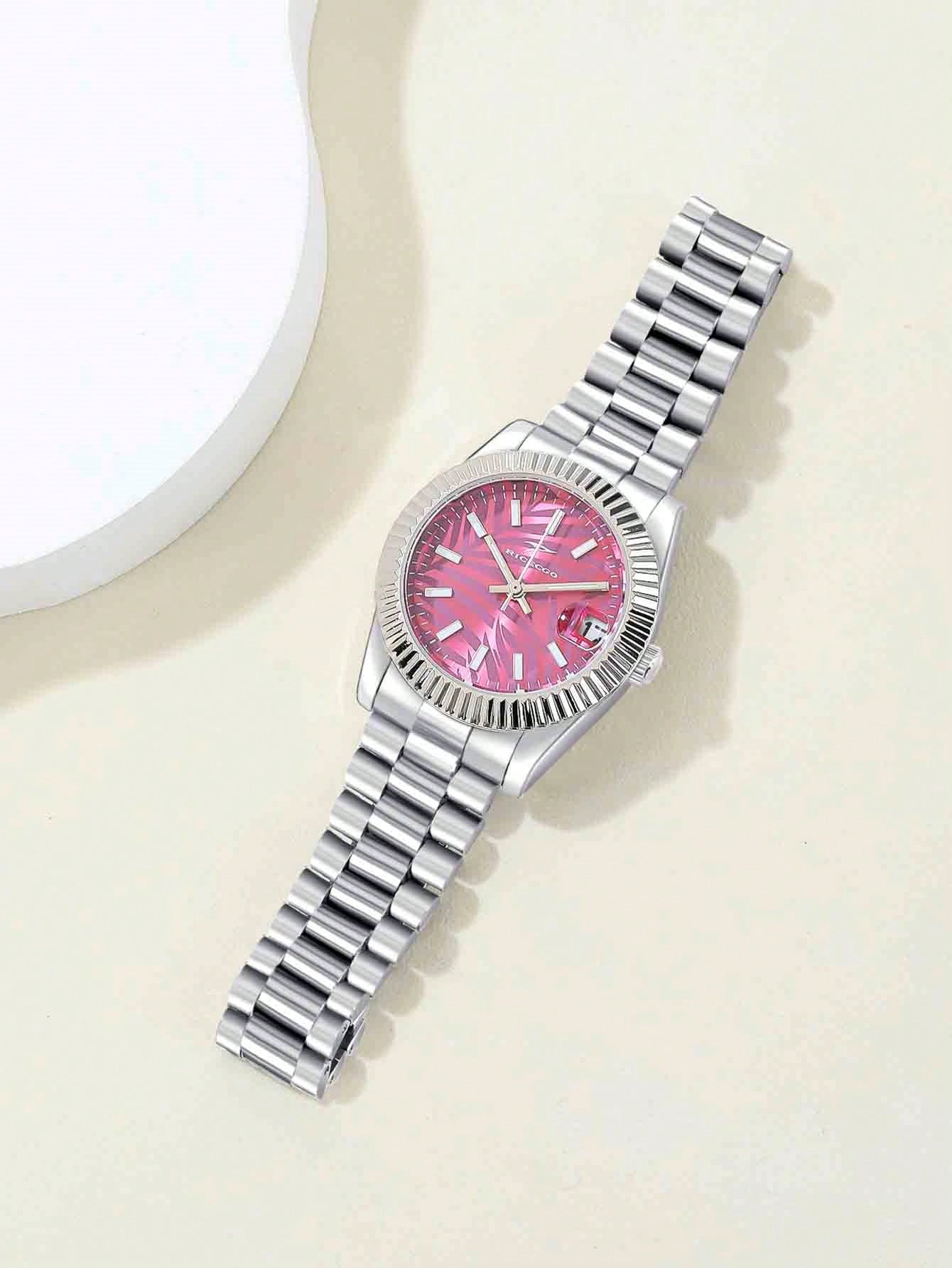 Montre Nébuleuse Fleurie - Feuille Cramoisi