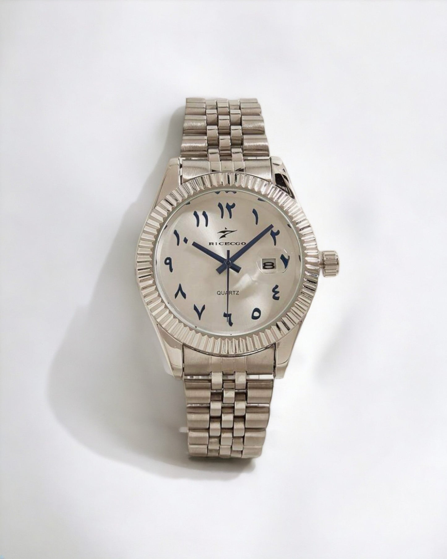 Arabic Pearl Watch - White Dial with Blue Accents